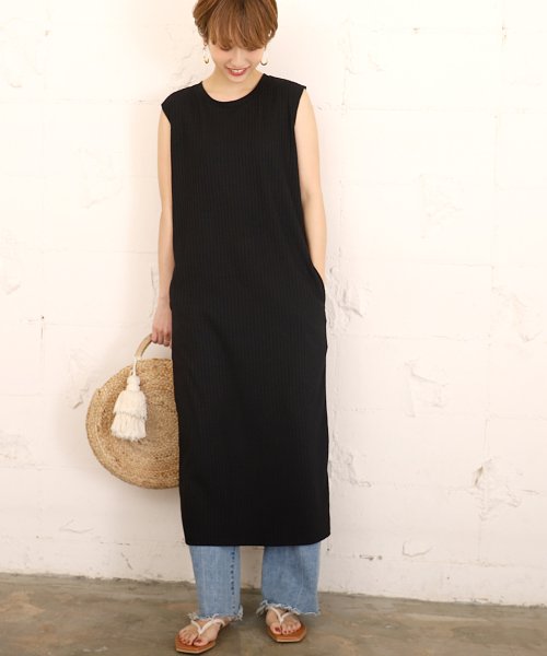 大人上品ノースリーブリブワンピースcocaオリジナル コカ Coca D Fashion