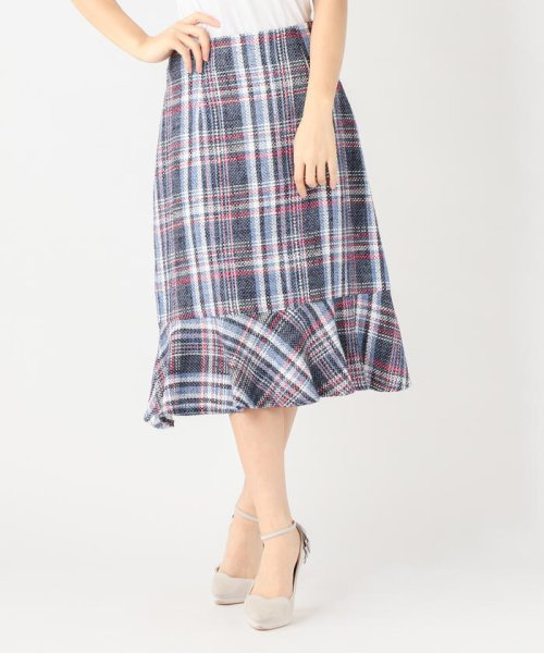 セール チェックペプラムタイトスカート ミッシュマッシュ Misch Masch D Fashion