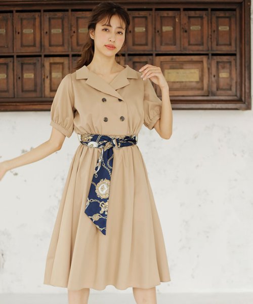 セール 50 Off スカーフ ベーシックサッシュ付 トレンチワンピース イング Ingni D Fashion