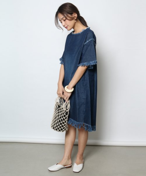 セール Scotclub スコットクラブ フリンジデニムワンピース スコットクラブ Scotclub D Fashion セール Scotclub スコットクラブ フリンジデニムワンピース スコットクラブ Scotclub D Fashion