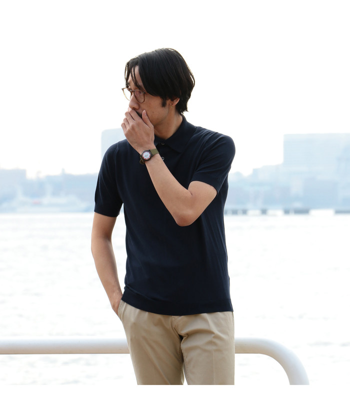 スーパーセール 半額タイムセール クーポン】【JOHN ニットポロ SMEDLEY(ジョンスメドレー)】別注 トップス