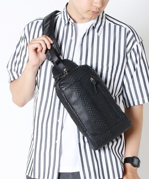 本革パイソンレザー ボディバッグ メンズ レディース サンキョウショウカイ Sankyoshokai D Fashion