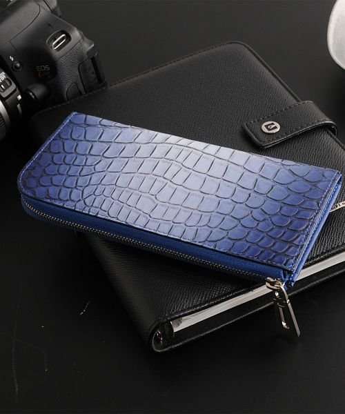 クロコダイルレザー 長財布 L字ファスナー メンズ レディース 本革 サンキョウショウカイ Sankyoshokai D Fashion