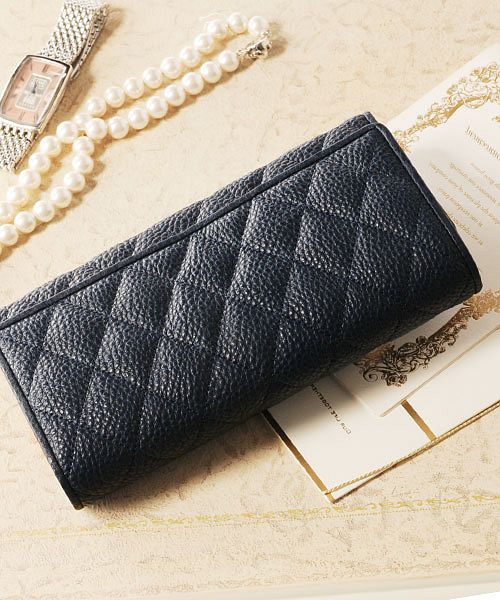 アレンヌ HALEINE [HALEINE] レザー 長財布 かぶせ キルティング