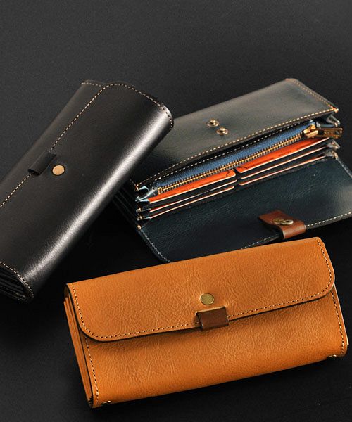 HALEINE 日本製 牛革 かぶせ 財布 メンズ 長財布 アレンヌ HALEINE [HALEINE] 日本製 本革レザー 長財布 かぶせ