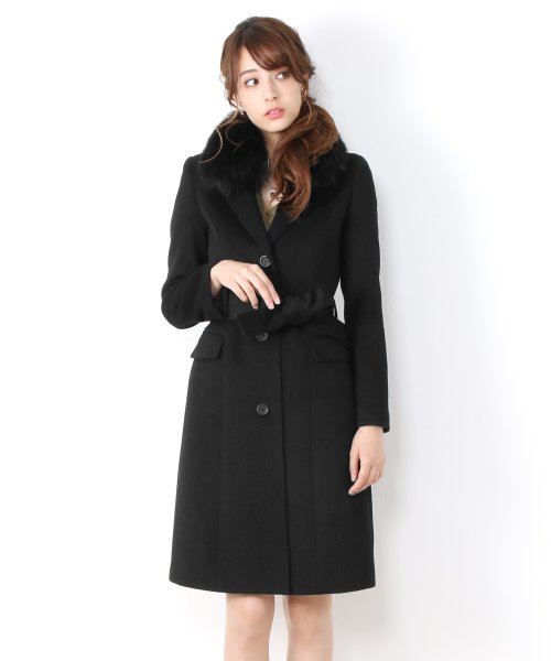Filomo ブランドカシミヤファー付きウールコート レディース フィローモ Filomo D Fashion