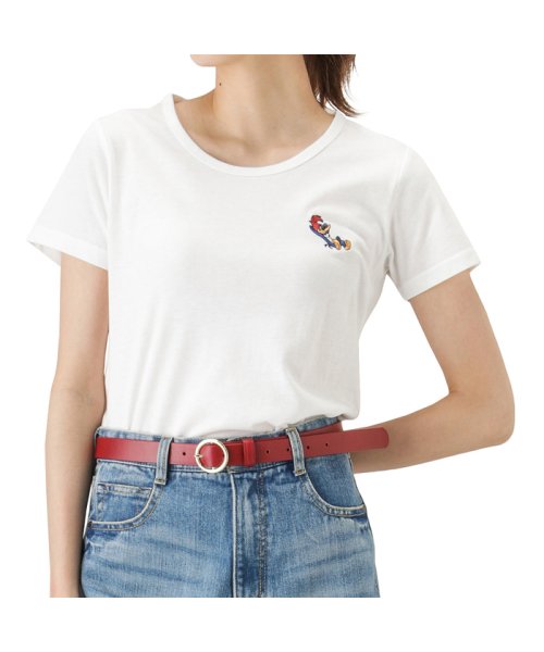 Love T ウッディー ウッドペッカー ワンポイント 半袖tシャツ 92 4937 マックハウス レディース Mac House Women D Fashion Love T ウッディー ウッドペッカー ワンポイント 半袖tシャツ 92 4937 マックハウス レディース Mac House Women D Fashion