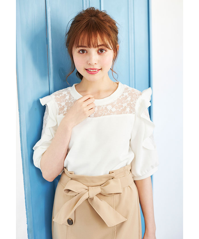 糧*♪様 完売　フリルヨークシアー Shirt ご好評につき再入荷！】後ろヨークラッフルシアーシャツ | Jena