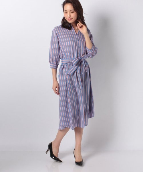 セール 30 Off コットンライクストライプシャツワンピース インタープラネット Interplanet D Fashion