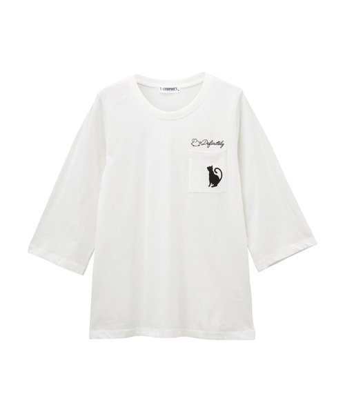 クーポン T Graphics 七分袖丈ポケット付きネコプリントtシャツ 798km マックハウス レディース Mac House Women D Fashion クーポン T Graphics 七分袖丈ポケット付きネコプリントtシャツ 798km マックハウス レディース Mac House Women D Fashion
