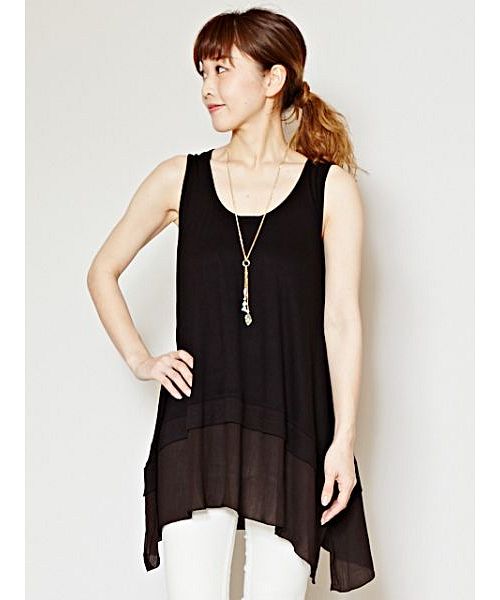 売れ筋商品|||ヴィンスカムート カットソー トップス レディース Women's V-Neck Crossover Sleeveless Top Rich Black ヴィンスカムート レディース カットソー トップス Women's V
