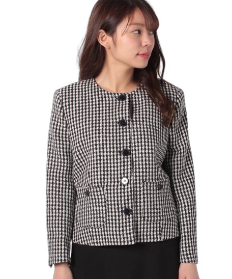 セール ノーカラーツイードジャケット ベネトン レディース Benetton Women D Fashion セール ノーカラーツイードジャケット ベネトン レディース Benetton Women D Fashion