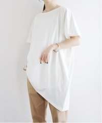 and it_/アンドイット and it_ 【M～5L】アシメシルエットコットンロングカットソー アシンメトリー 半袖Tシャツ ロング丈 綿100％/502011072