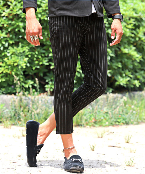 ラグスタイル LUXSTYLE 総柄ツイルストレッチクロップドパンツ ラグスタイル LUXSTYLE 総柄ツイルストレッチクロップドパンツ