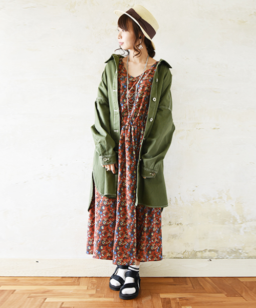 プラージュ＊張り感コットン オーバーシルエットワイドシャツ＊カーキグリーン プラージュ Plage 《予約》Linen Short シャツ （グリーン