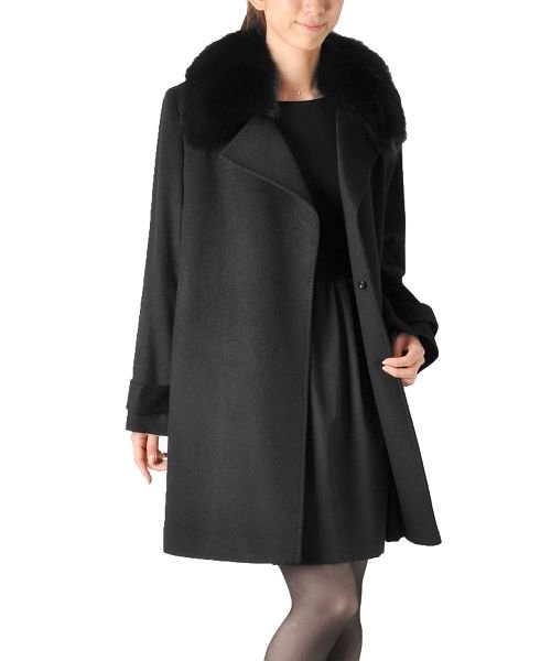ミンク カシミヤ コート フォックス 襟 着丈85cm レディース サンキョウショウカイ Sankyoshokai D Fashion ミンク カシミヤ コート フォックス 襟 着丈85cm レディース サンキョウショウカイ Sankyoshokai D Fashion