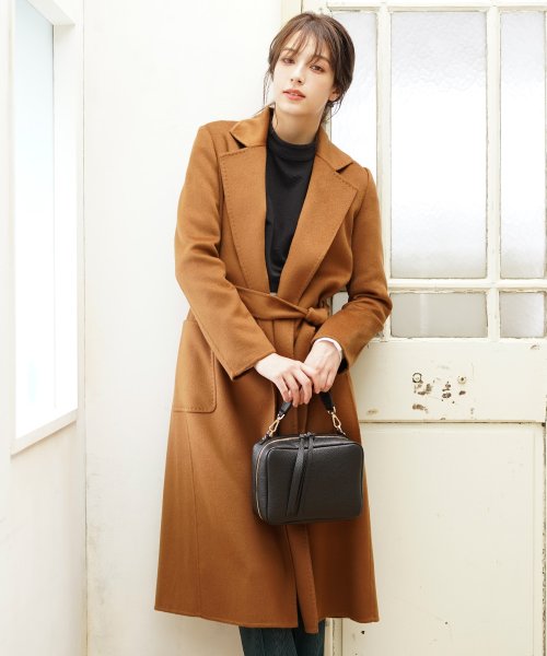 カシミヤ ガウン ロング コート 着丈115cm カシミヤ100 ダブルフェイス レディース サンキョウショウカイ Sankyoshokai D Fashion