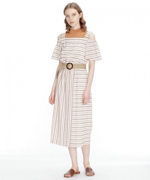 セール 60 Off ストライプオフショルワンピース グレースコンチネンタル Grace Continental D Fashion セール 60 Off ストライプオフショルワンピース グレースコンチネンタル Grace Continental D Fashion