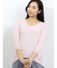 m.f.editorial/エムエフエディトリアル m.f.editorial レビータ編地切替Vネック長袖プルオーバーニット レディース ニット セーター トップス カジュアル インナー/502045063
