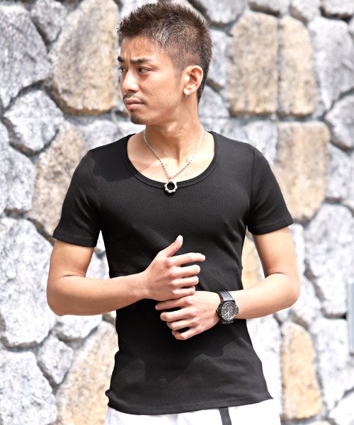 セール Uネック Tシャツ テレコ 無地 ラグスタイル Luxstyle D Fashion