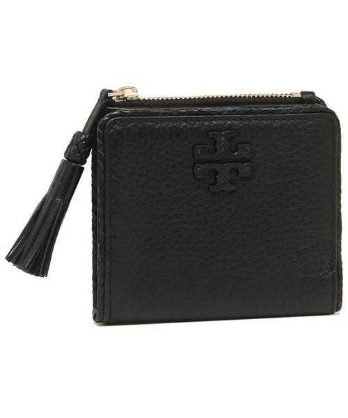トリーバーチ 財布 アウトレット Tory Burch 001 Taylor Mini Wallet レディース 二つ折り財布 無地 Black 黒 トリーバーチ Tory Burch D Fashion