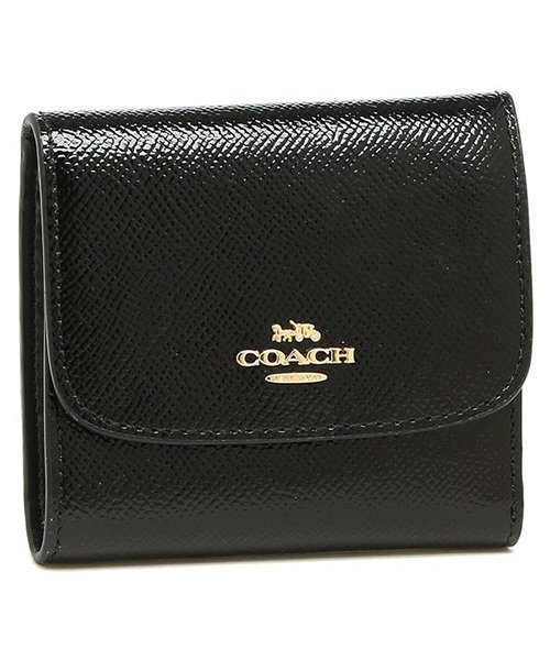コーチ 財布 アウトレット Coach F Imblk スモール ウォレット レディース 二つ折り財布 三つ折り財布 無地 ブラック 黒 コーチ Coach D Fashion