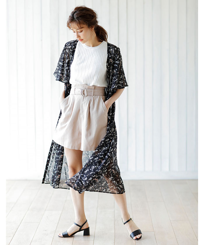 花柄 シフォンガウン （楽天市場】kirakiraShop 花柄シフォン