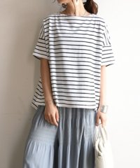 and it_/もちもちストレッチビッグシルエットカットソー カットソー レディース 春 半袖  夏 Tシャツ  カジュアル ボーダー  トップス 無地 オーバーサイズ  ワイ/502314577