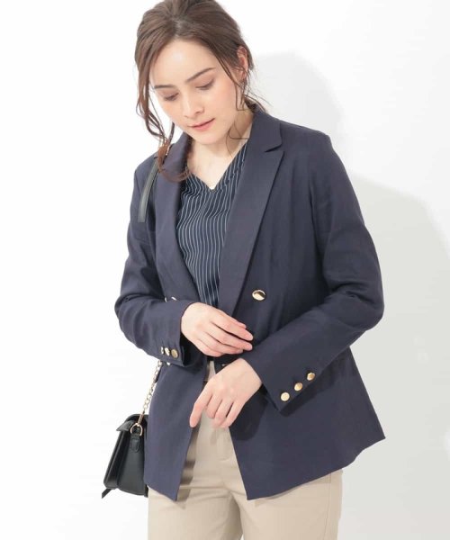 セール 50 Off ダブルスレストリネン混ジャケット オフオン Ofuon D Fashion セール 50 Off ダブルスレストリネン混ジャケット オフオン Ofuon D Fashion