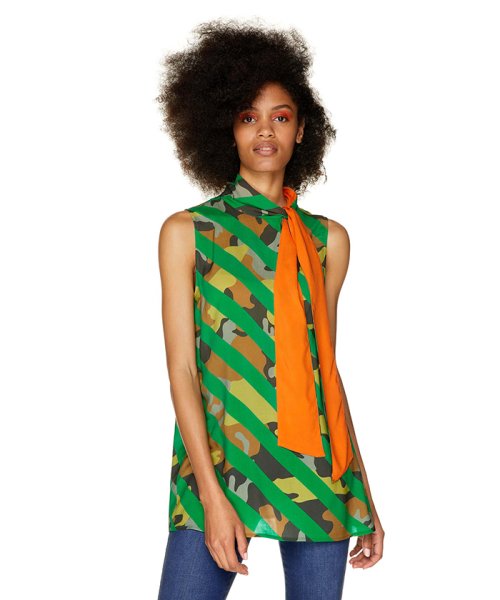 セール ヴィスコースボウタイノースリーブブラウス ベネトン レディース Benetton Women D Fashion