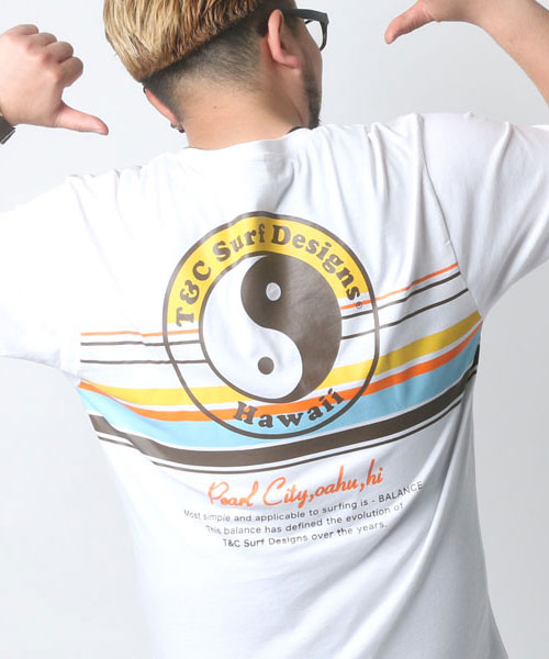 ライン】 大きいサイズメンズ5L T&Cサーフ 吸水速乾ドライTシャツ