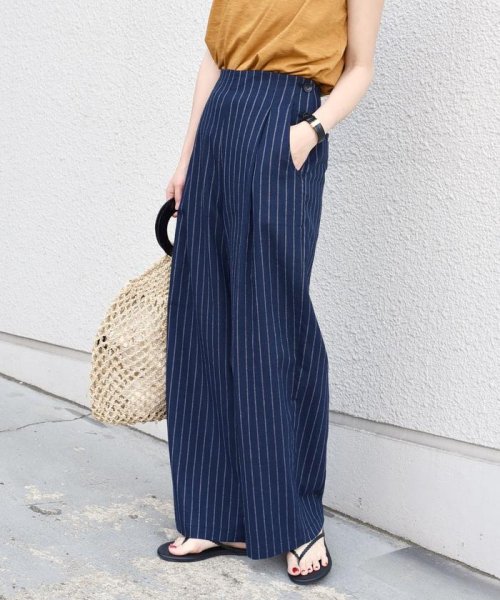 セール ピンストライプパンツ Navy シップス ウィメン Ships Women D Fashion