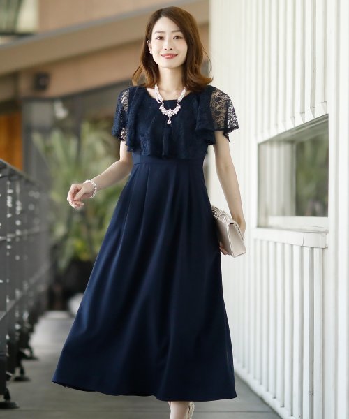 フリルレースエンパイアパーティードレス 502332757 プールヴー Pourvous D Fashion