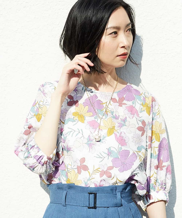 ■専用■美品 CLANE 2万円 リネン混パフスリーブブラウス ホワイト クラネ SQUARE SLEEVE BLOUSE（シャツ/ブラウス）｜CLANE（クラネ）の