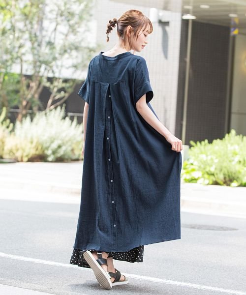 綿100 後ろボタンスキッパーシャツワンピース Happy急便 By Verita Jp Happy Exp D Fashion