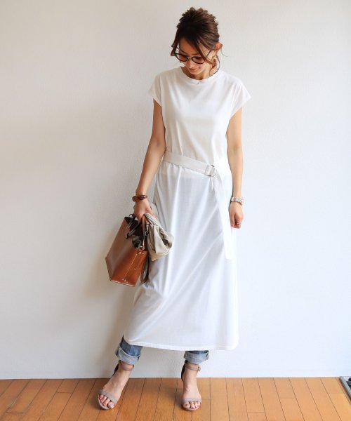 ベルト付き半袖tシャツワンピース アンドミー And Me D Fashion