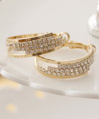 PourVous/プールヴー PourVous フープシャイニービジューピアス/結婚式・ドレススーツパーティーや二次会・同窓会対応/502332787