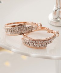 PourVous/プールヴー PourVous フープシャイニービジューピアス/結婚式・ドレススーツパーティーや二次会・同窓会対応/502332787