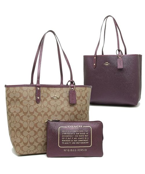 コーチ トートバッグ アウトレット レディース Coach F Imo66 カーキ パープル コーチ Coach D Fashion