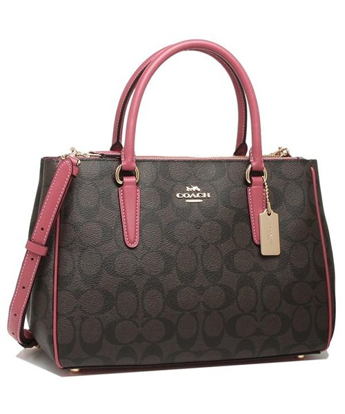 コーチ トートバッグ ショルダーバッグ アウトレット レディース Coach F Imloq ブラウン ピンク コーチ Coach D Fashion