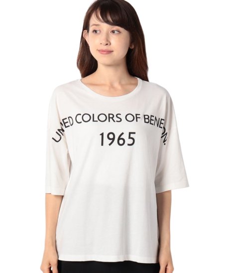 セール オーバーサイズブランドロゴtシャツ カットソー ベネトン レディース Benetton Women D Fashion