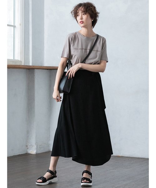 セール ナチュラルリネンフレアラップスカート 502400613 フィフス Fifth D Fashion