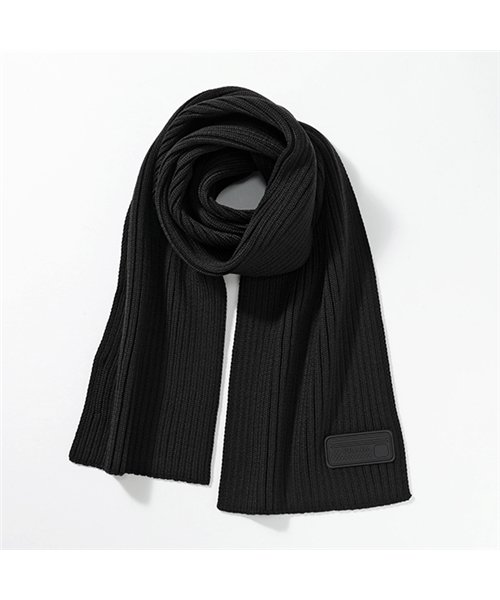 Ums337 U97 F0002 ウール リブ マフラー ラバーロゴタグ Nero メンズ プラダ Prada D Fashion Ums337 U97 F0002 ウール リブ マフラー ラバーロゴタグ Nero メンズ プラダ Prada D Fashion