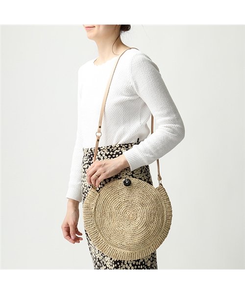 セール Nova Bag Xs サークル型 かご カゴバッグ レザー ショルダーバッグ ポシェット 010 Natural Fauve サンアルシデ Sans Arcidet D Fashion