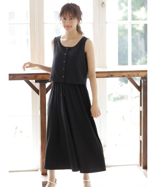 セール ワイドリブノースリボタン付ワンピース イング Ingni D Fashion