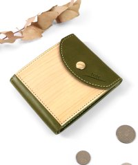 財布 二つ折り財布 レディース 本革 天然木 木目 ナチュラル 折財布 日本製 ウッドシリーズ feee