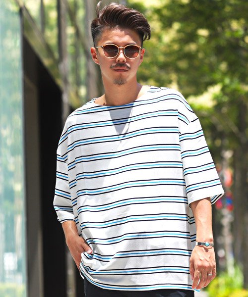 セール15 Off ボーダー柄ボートネック半袖tシャツ Tシャツ メンズ 半袖 5分袖 ボートネック ボーダー ラグスタイル Luxstyle D Fashion