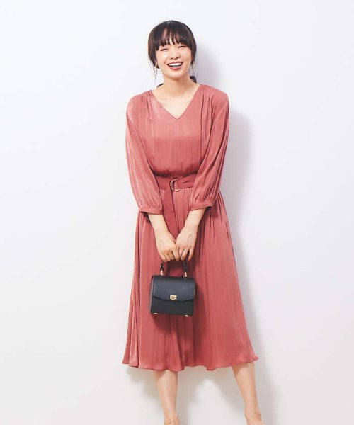 セール ピーチサテンギャザーワンピース ルージュヴィフラクレ Rouge Vif La Cle D Fashion セール ピーチサテンギャザーワンピース ルージュヴィフラクレ Rouge Vif La Cle D Fashion