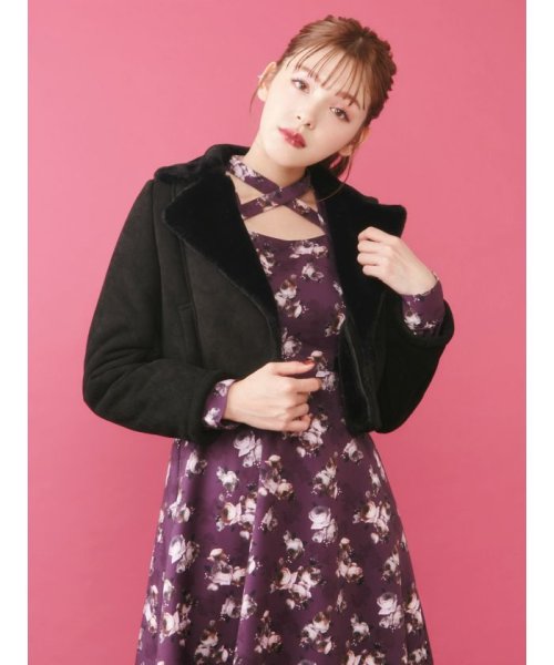 セール Backレースアップフェイクムートンジャケット Larme 11月掲載 イートミー Eatme D Fashion