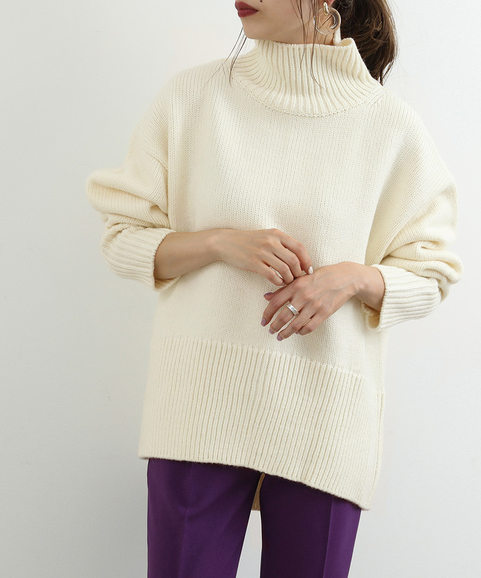 WEB限定】タートルバックスリットニットプルオーバー(502485413) | アダム エ ロペ(ADAM ET ROPE') - d fashion